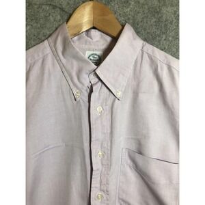 The Andover Shop Shirt L Large 16.5 35 Purple Solid Cotton Button Down Business